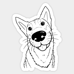 Cute German Shepherd dog line art illustration Sticker